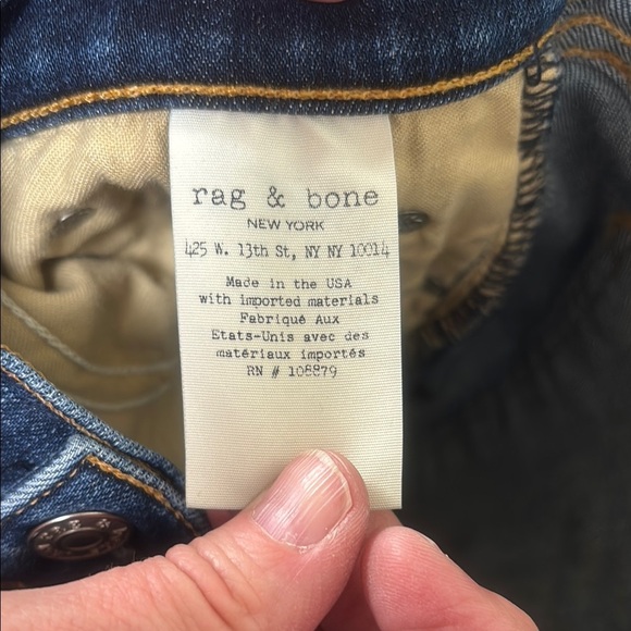 Rag & Bone Blue Ankle Cropped Jeans with Streamlined Silhouette - Picture 11 of 13